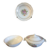 Set of tureen, salad bowl and "Irene" dish in Luneville earthenware