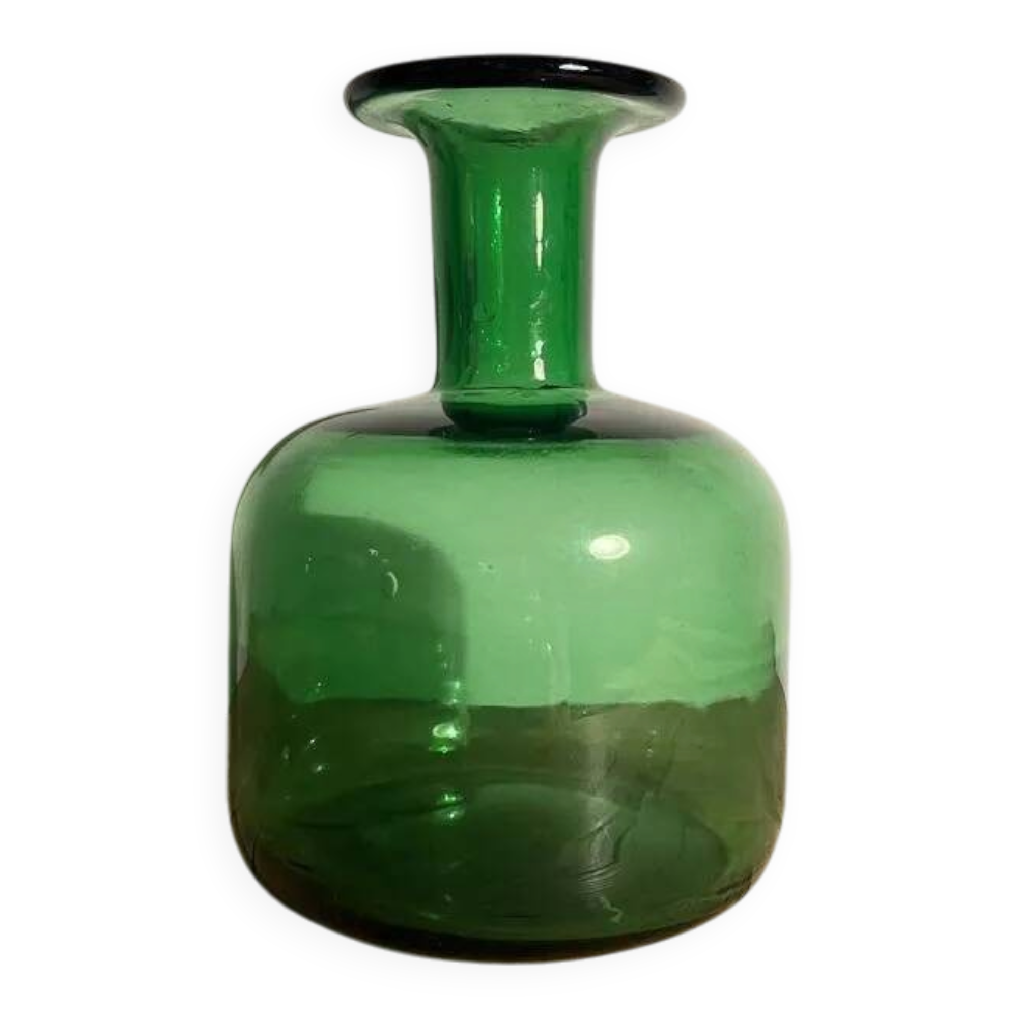 Vintage green bottle glass vase