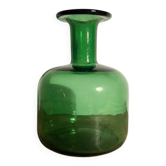 Vase vintage en verre vert bouteille
