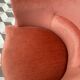 Pink velvet toad armchair