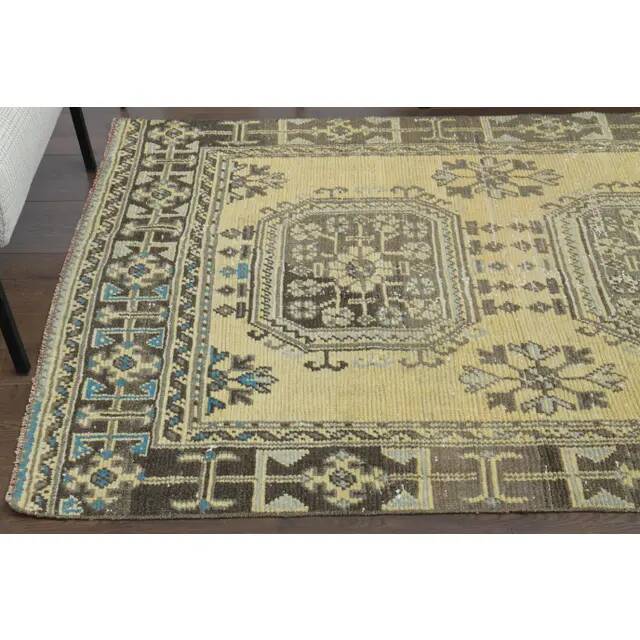 1970s Vintage Turkish Hand-Knotted Wool Cotton Orange Runner Rug 120x348