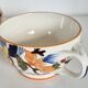 Cups (3) and saucers (6) for coffee in Gien earthenware, "Peonies" pattern.