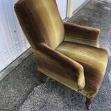 Striped velvet armchair