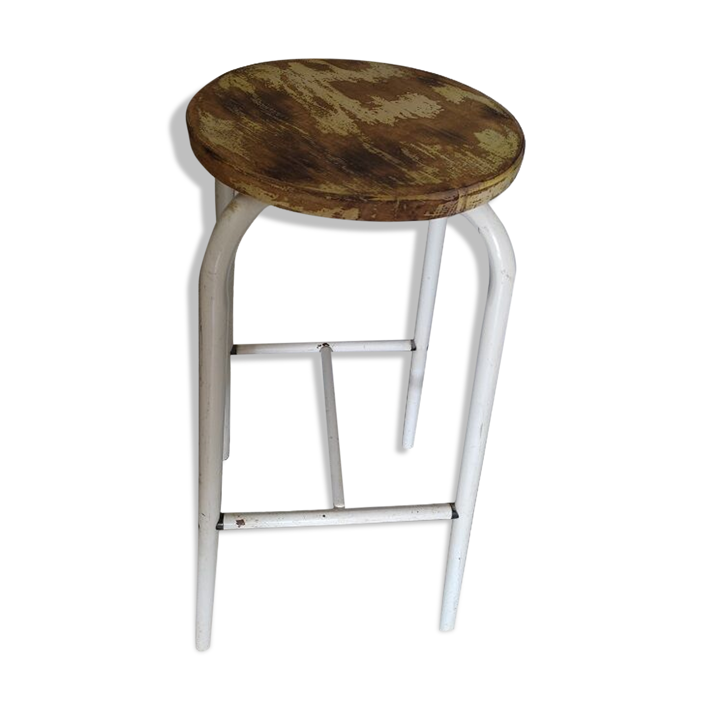 Bar top stool metal patinated seat wood dp 0922143