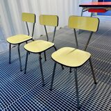 Red Formica table and vintage yellow chairs