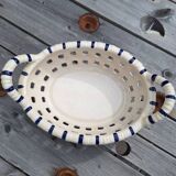 Ceramic basket fruit bowl