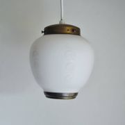 Scandinavian Art Deco Opaline Glass Pendant Lamp, 1930-40s