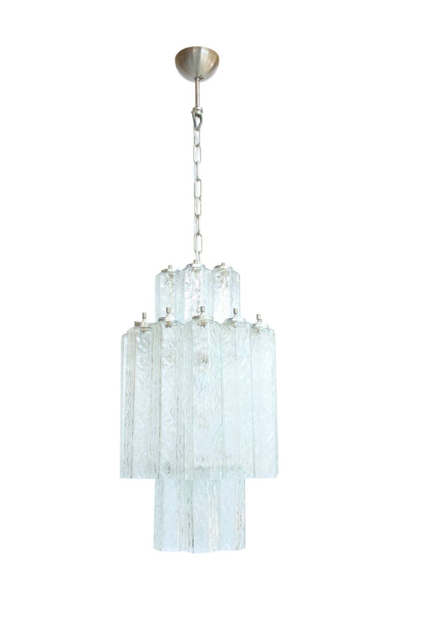 Chandelier with Murano tubes vintage attributed to Venini