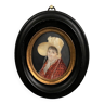 Miniature portrait of a woman with headdress Arsène Blaye early nineteenth frame