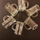6 shot glasses pressed glass molded choppe shape