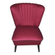 1950s cocktail chair in Bordeaux and black fabric and wood, Mid-Century style.