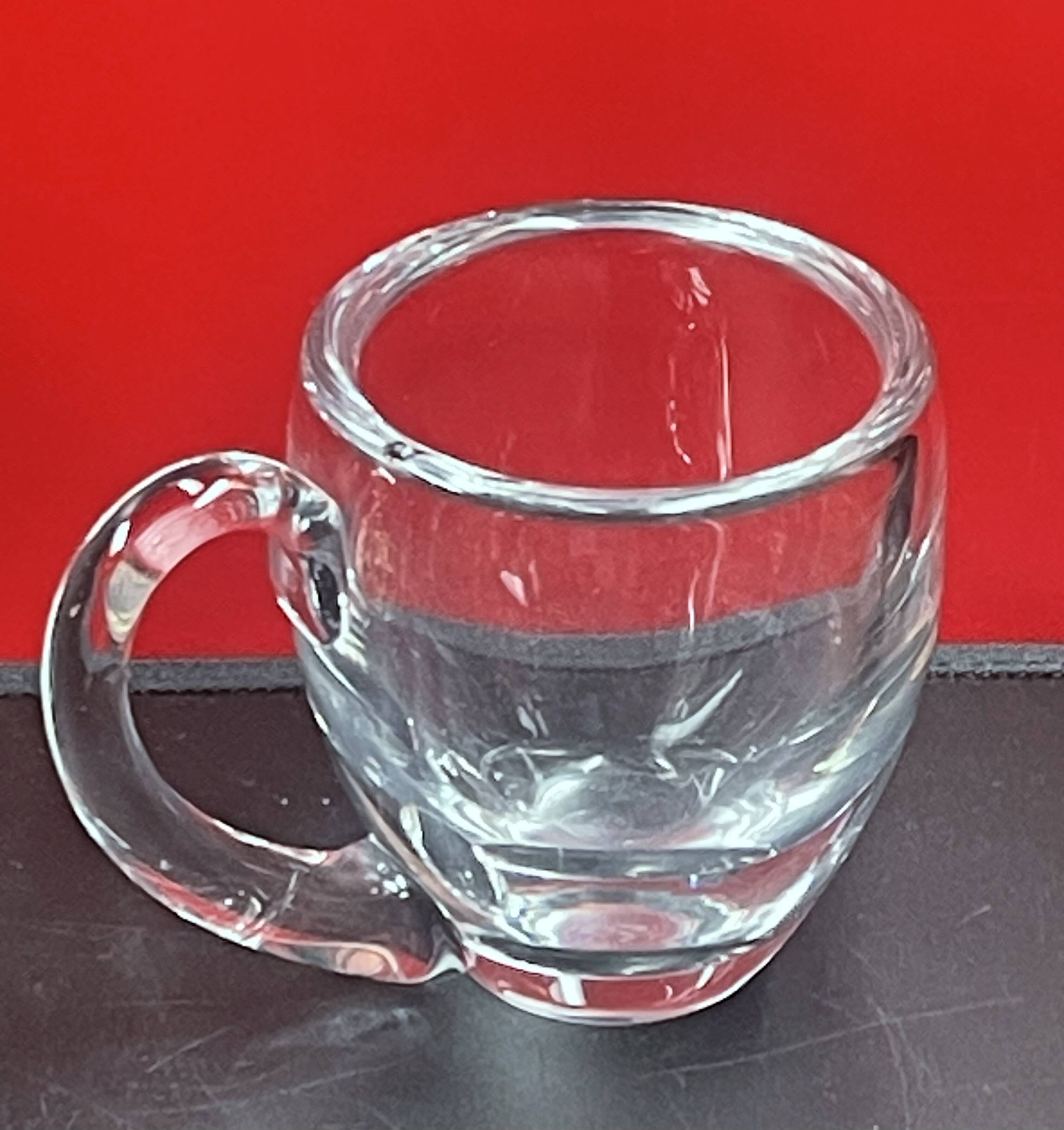 Superb signed baccarat crystal mug cup / vintage / 1300 gr