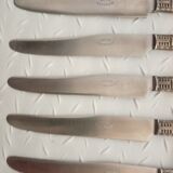 12 old silver ferrule cheese knives