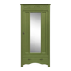 Renovated Art Deco Parisian wardrobe in khaki with original mirror.