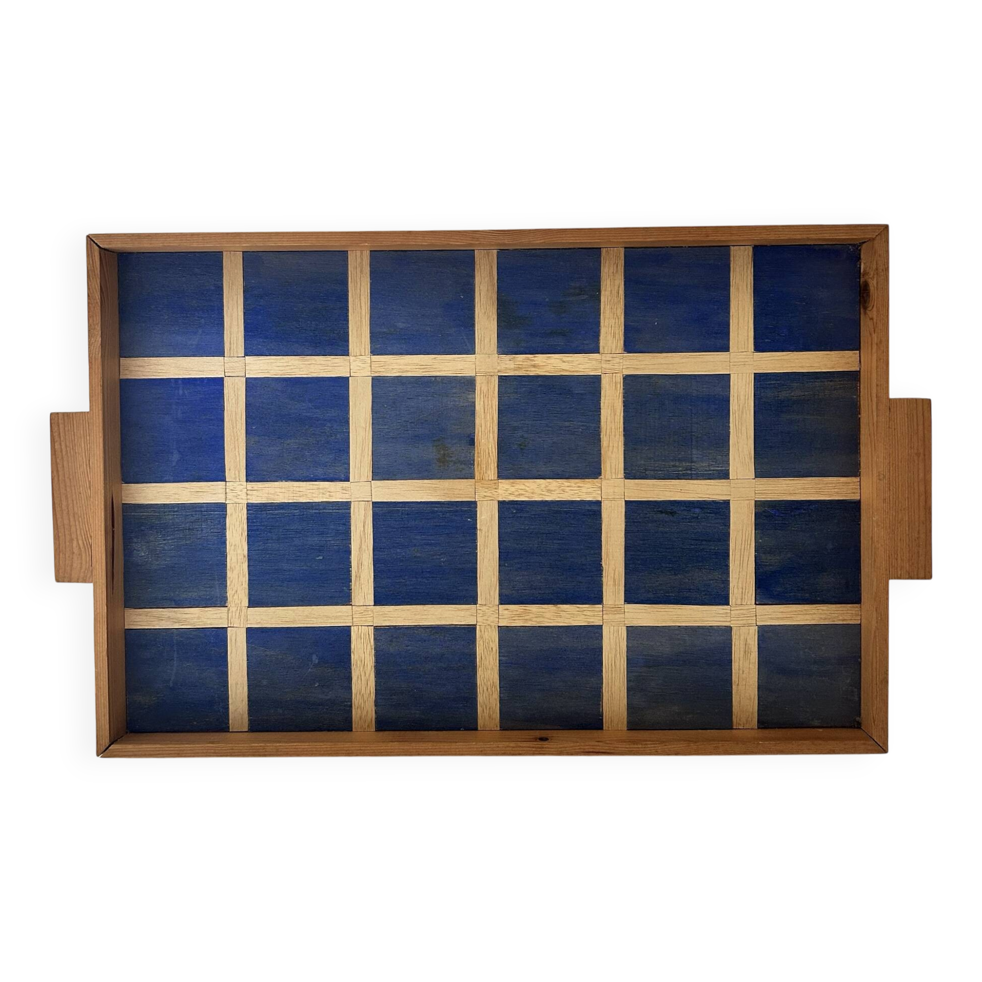 Blue checkered plate unique piece