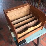 Teak box with curtain door