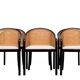 Chaises de salle à manger Ward Bennett en bois et en rotin, ensemble de 6