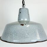 Industrial grey enamel factory lamp, 1960s