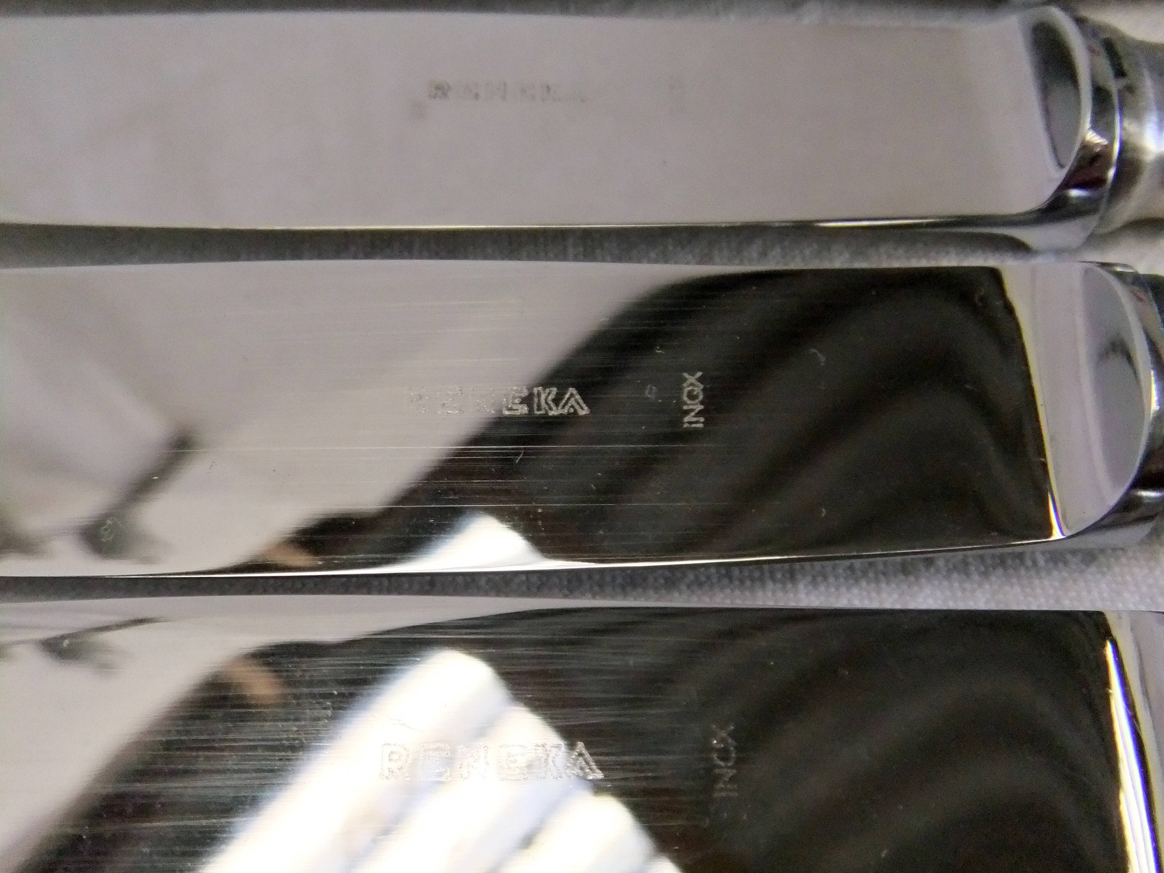 Reneka silver metal knives stainless steel blade filet service cutlery