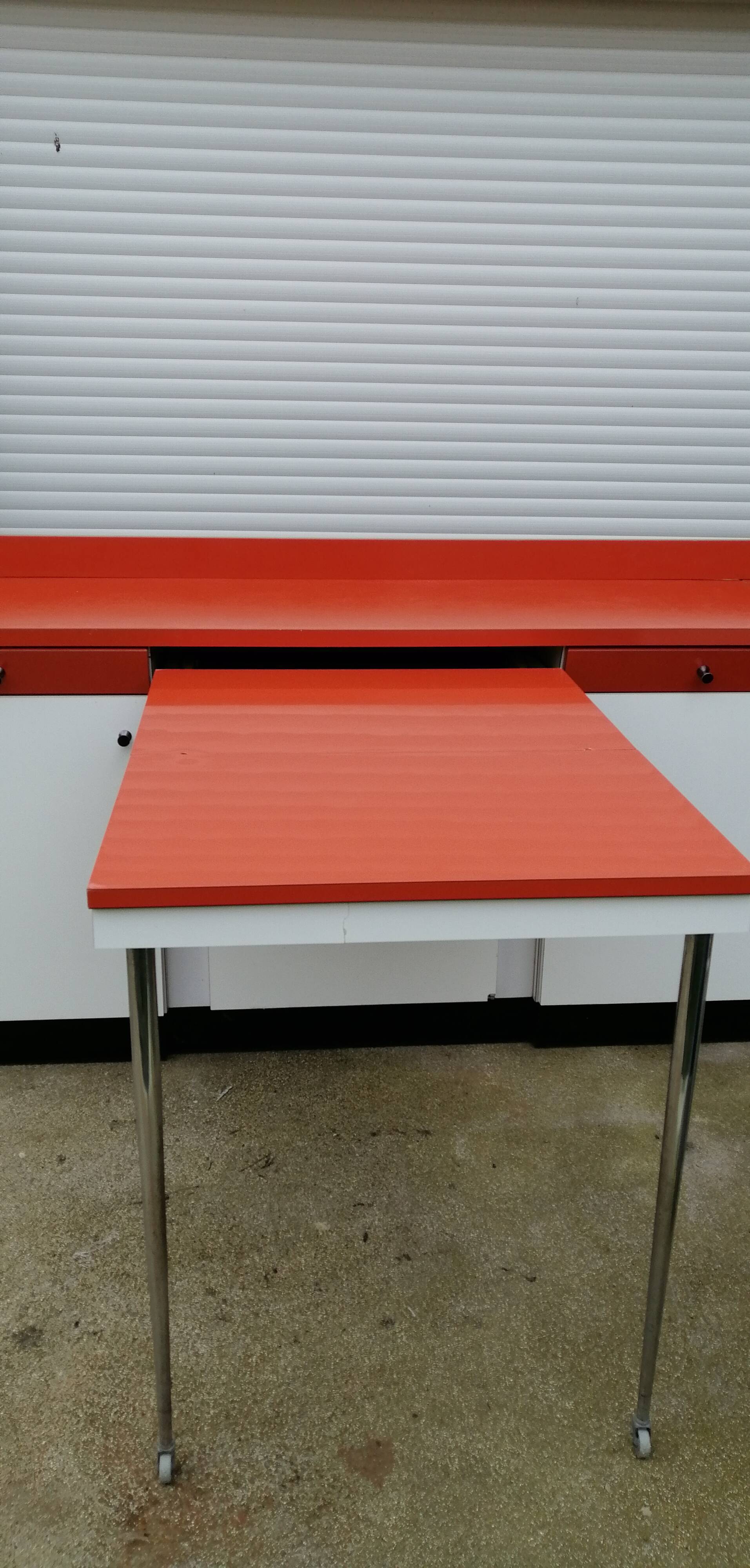 Formica sideboard with its 70' retractable table