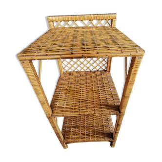 Vintage rattan shelf 3 shelves