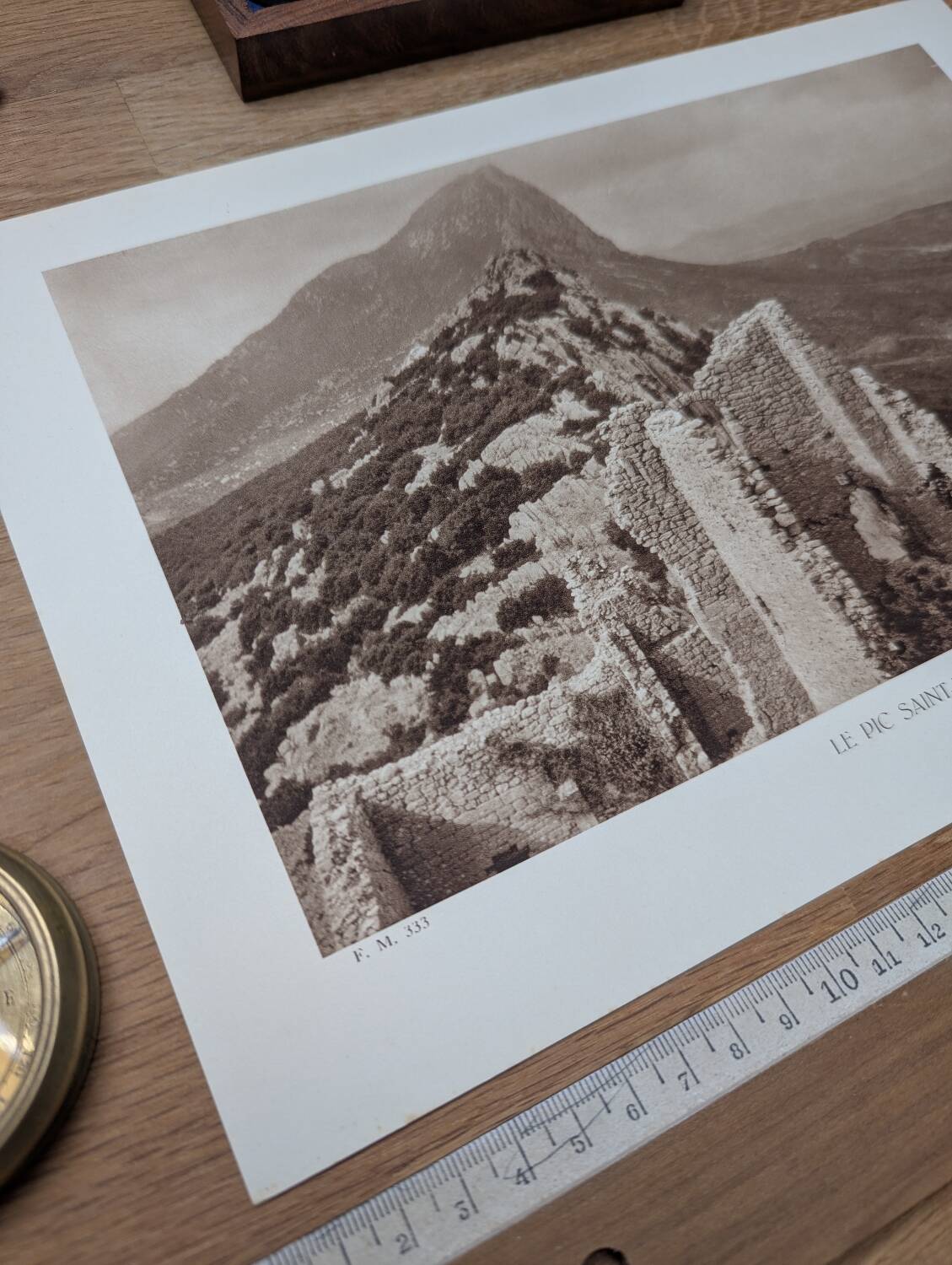 Pic Saint-Loup, vintage, photo plate printed in 1935.