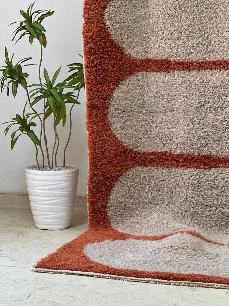 Handmade Moroccan wool rug size 3/4 m