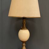 Ostrich egg and bronze lamp 1970 on shower stand