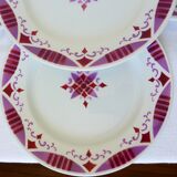 4 flat ironstone plates from Moulin des Loups and Hamage, Madeleine model