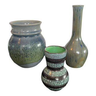 Trio of vintage ceramic vases