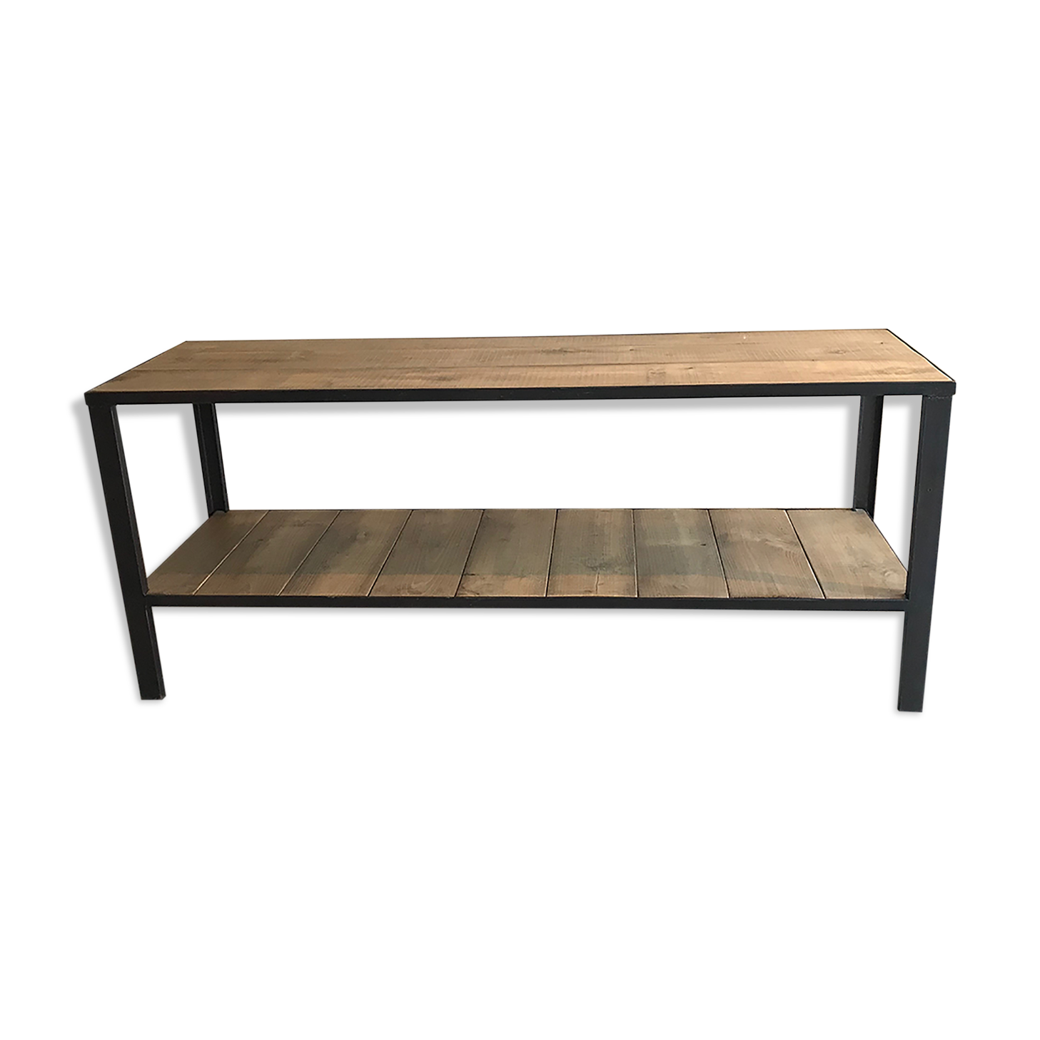 Metal and wood console