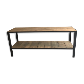 Metal and wood console