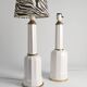 White Opaline Glass & Brass Heiberg Table Lamp, Denmark, Mid-19th century