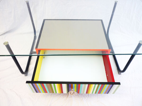 Table basse  top verre
