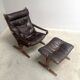Fauteuil Siesta avec repose-pieds par Ingmar Relling, années 1960.