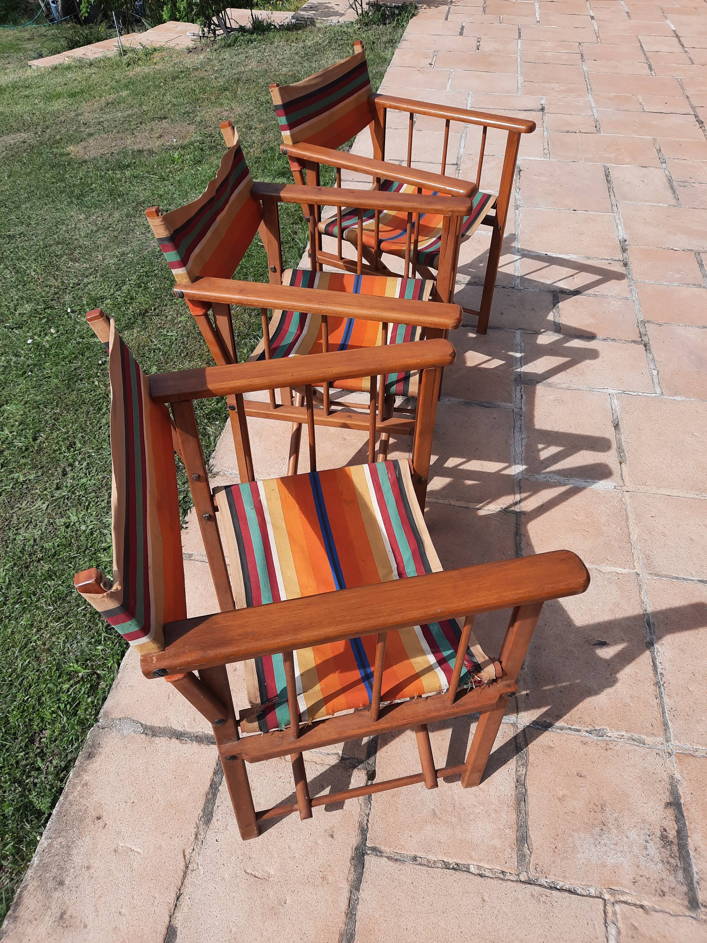 Lot de 5 fauteuils pliants vintage années 60