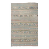 Tapis Kilim fait main rouge clair bleu 5x7 158x247 cm