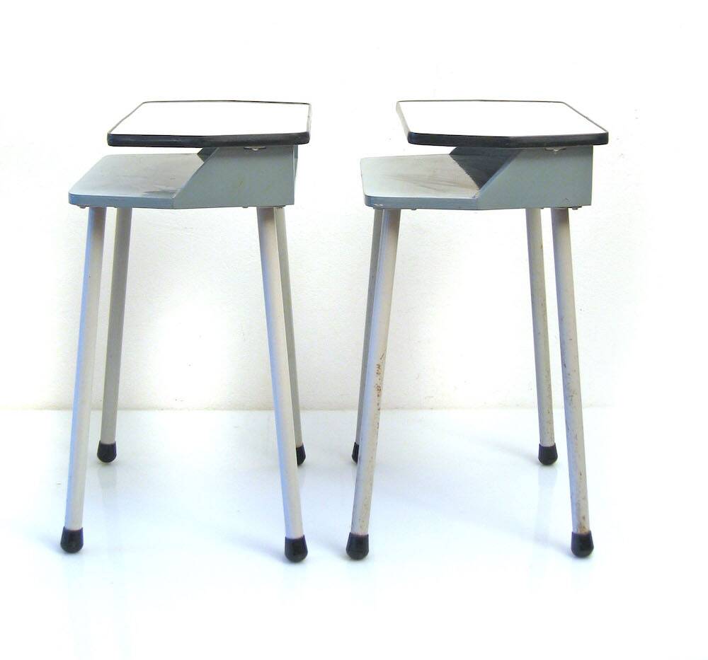 Two retro sixties bedside cabinets Wim Rietveld style