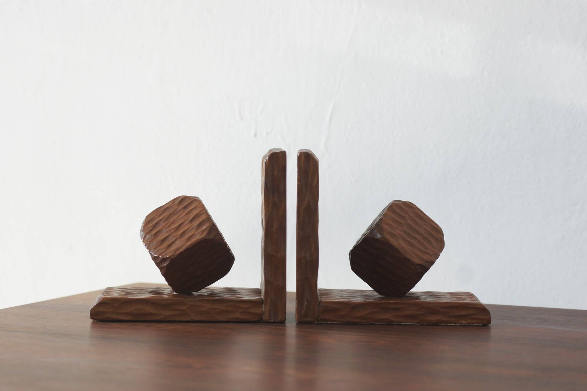 Mid-Century Modern Wooden Bookends, 1950s, Set of 2