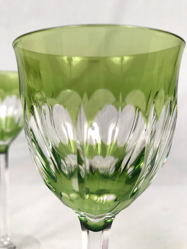 Four glasses with port, crystal. Baccarat?