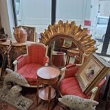 Vintage Italian sun mirror from the 1970s, diameter 1.4m.