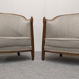 Pair of Art Deco gondola armchairs, France circa 1920