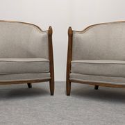 Pair of Art Deco gondola armchairs, France circa 1920