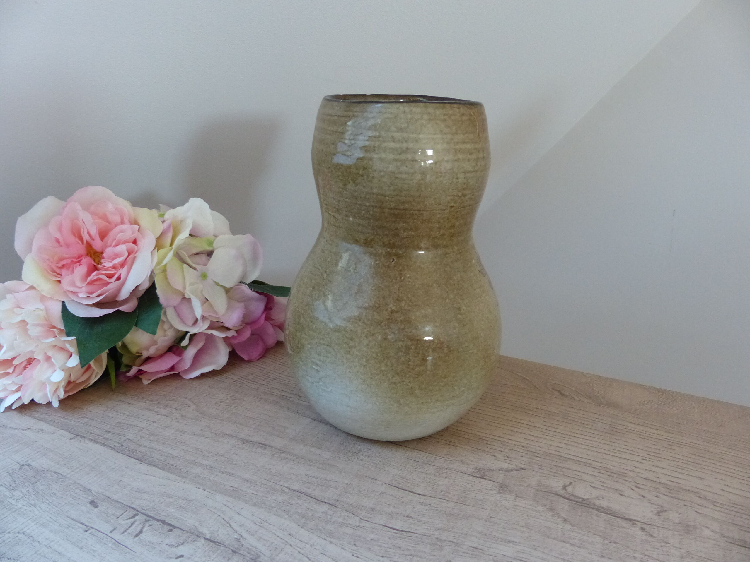 Vase chouette zoomorphe en grès vintage