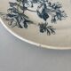 Flat plate, ironstone, Sarreguemines, blue flower - antique earthenware.