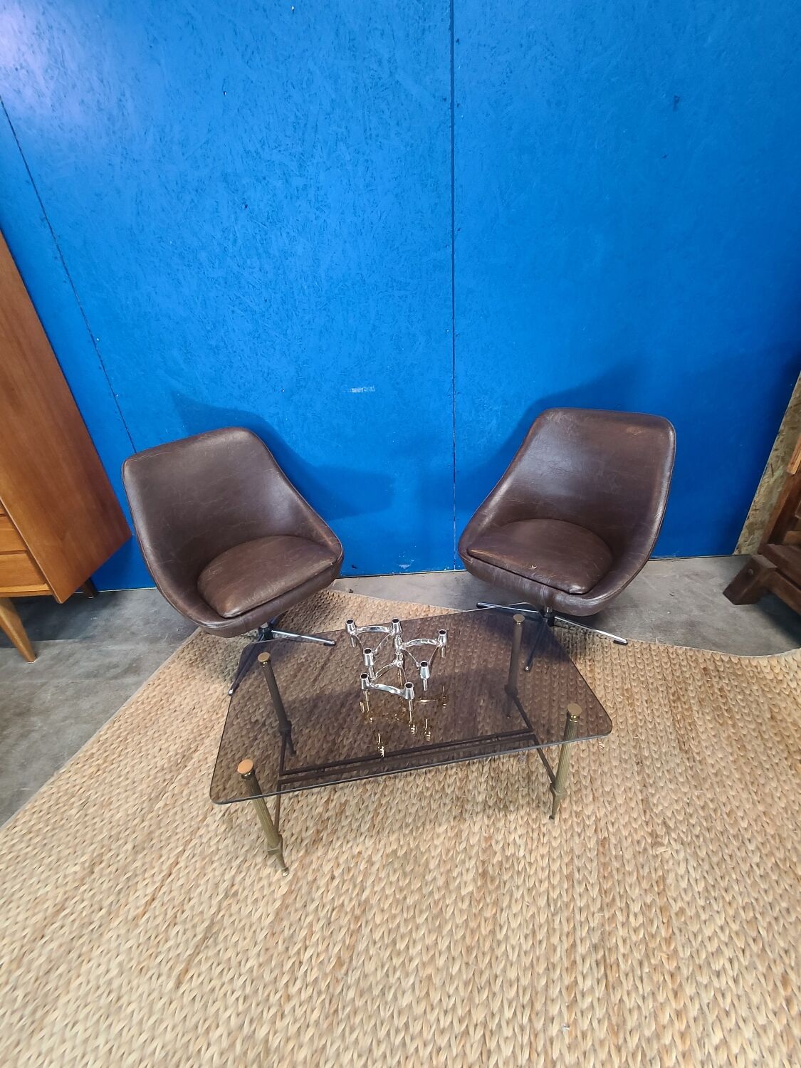 Smoked glass coffee table circa 1970