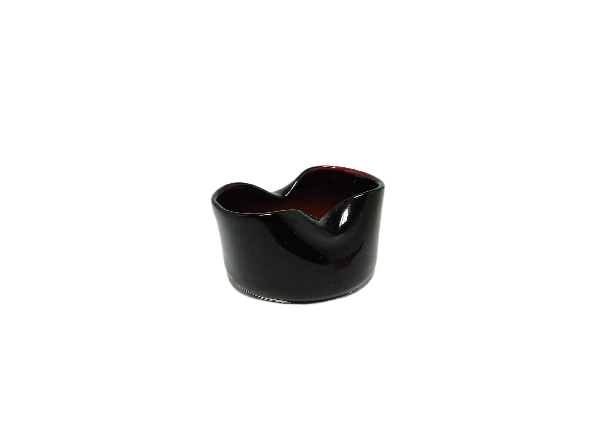 Container, modernism, black glass, Poland, 1970s.