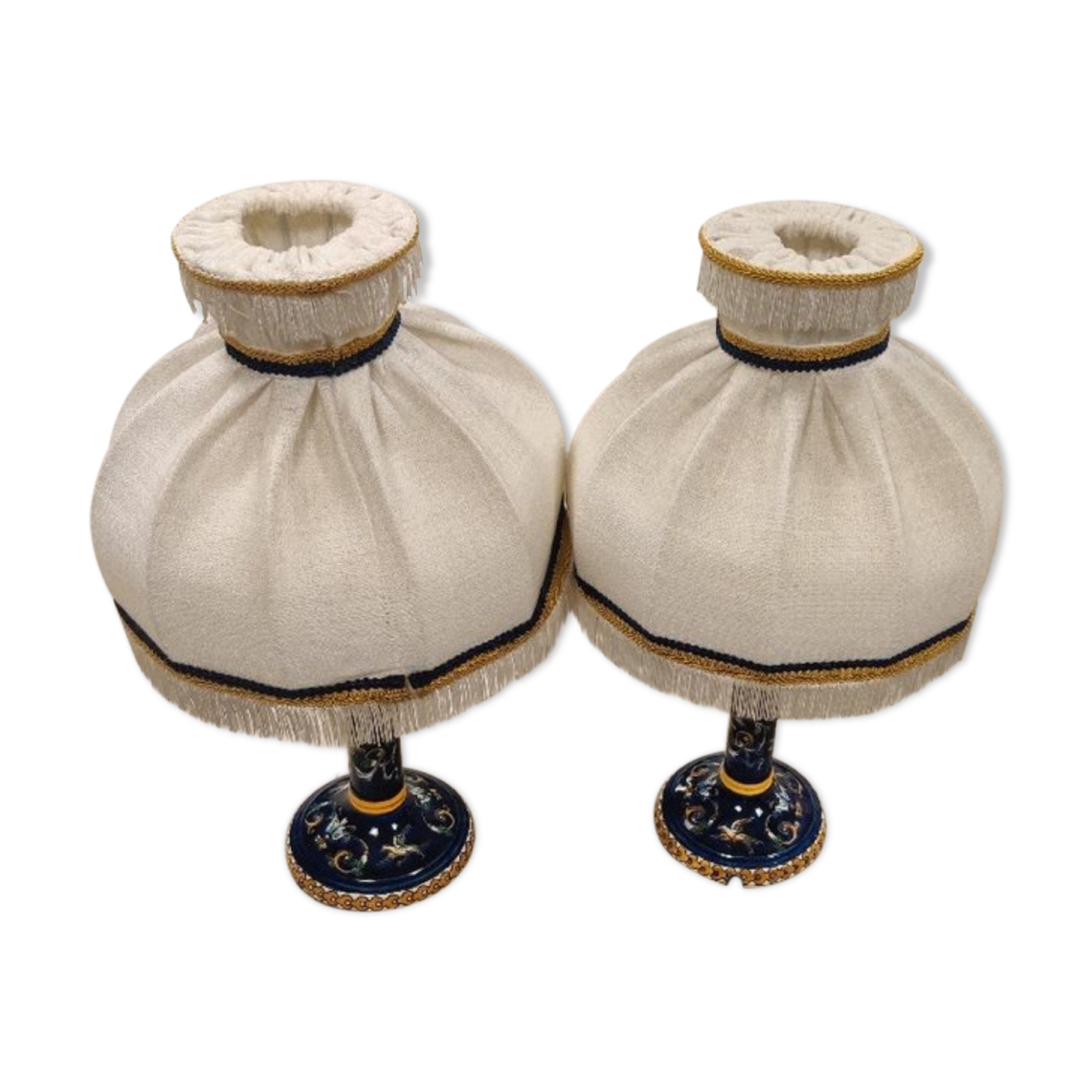 Paire de lampes de chevet porcelaine de Gien
