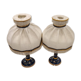 Pair of Gien porcelain bedside lamps
