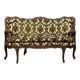 Rare Banquette d'angle / caqueteuse style Louis XV en bois sculpté